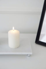 Beyaz Mermer Dikdörtgen Sunum Tepsisi 30x15 cm