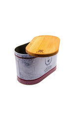 Er003-4o Country Bakery Desenli Ahşap Kapaklı Ekmeklik 11 Lt