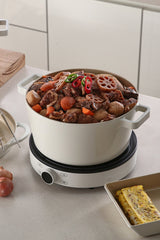 Fika Cam Kapaklı Alüminyum Döküm Derin Tencere 26cm, Bej