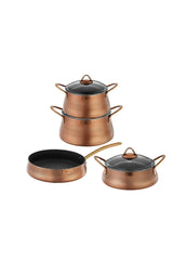 Brioni Elegance 7 Parça Tencere Seti Bakır