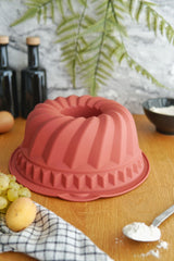 Taç Model Silikon Kek Kalıbı, Platinium Silikon, Kiremit Rengi