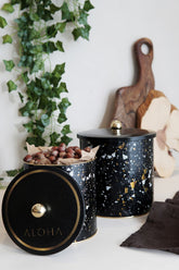 Terrazo Desenli Metal Saklama Kabı 2'li Set 2.1 Litre + 4.1 Litre Erb48u4