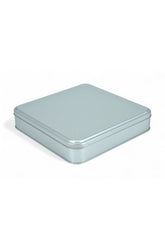 215x215x47 mm Metal Kapaklı Baskısız Metal Kutu, Mat Silver, 36 Adet