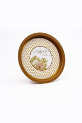 Ee197-7ı Forrest Yellow Urban Desenli Yuvarlak Tepsi 31,5 Cm