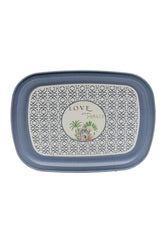 Ee171-6ı Forrest Grey Love Desenli Oval Tepsi 24x31 Cm