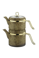 Brioni Royal Stone Takım Çaydanlık Kaplan Gözü & Altın Rsbg-02tk