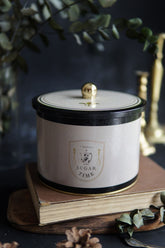 Azura Desenli Yuvarlak Metal Saklama Kabı 14 Cm, Erzak Kabı - Organizer 17,5 Cm X 13 Cm Er145-6f