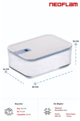 Neoflam Perfect Seal Derin Cam Saklama Kabı 1600 ML