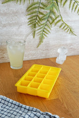 Silikon Buz Kalıbı, Silikon Kare Buzluk, Platinum Silikon, 12 x 19 x 3,5 cm, Sarı