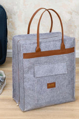 Deri Kulplu Ayakkabı Seyahat Çantası - Gri