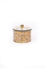 Metal Çok Amaçlı Dokulu Saklama Kabı, Dekoratif Saklama Kutusu 14 Cm, Botanica Er141-2e