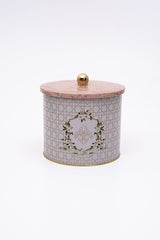 Rosy Desenli Erzak Saklama Kabı - Metal Saklama Kabı 17,5 Cm X 15,5 Cm Er146-u7