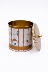 Bird Cage Desenli Erzak Saklama Kabı - Metal Saklama Kabı 17,5 Cm X 18 Cm Er147-t7