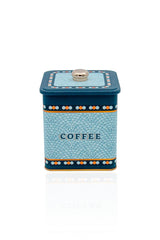 Er023-7d Mosaic Coffee Desenli Kare Metal Saklama Kabı 12x12 Cm