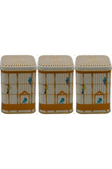 Erb25t7 Kare Metal Saklama Kabı 87x87x125, 3 Lü Set, Bird Cage