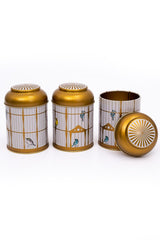 3'lü Metal Saklama Kabı Seti 9 Cm Erzak Kabı Kavanoz Takımı, Bird Cage Erb05t7
