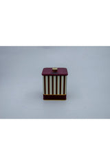 Er023-1f Circus Cream Desenli Kare Metal Saklama Kabı 12x12 Cm