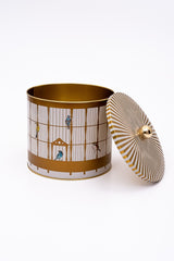 Bird Cage Desenli Erzak Saklama Kabı - Metal Saklama Kabı 17,5 Cm X 15,5 Cm Er146-t7
