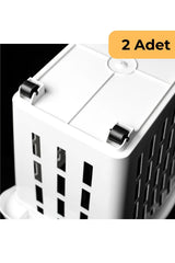 Decobella 13 L Tekerlekli Düzen. Sepet, 2'li Set, Beyaz