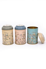 3'lü Metal Saklama Kabı Seti 10.5 Cm Erzak Kabı Kavanoz Takımı, Botanica Erb04u2