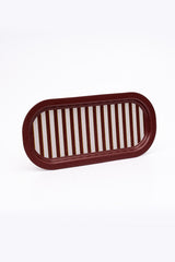 Ee168-1f Circus Cream Desenli Oval Tepsi 16x35 Cm