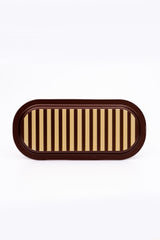 Ee168-1f Circus Cream Desenli Oval Tepsi 16x35 Cm