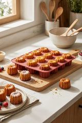 16 Gözlü Silikon Çiçek Kek Kalıbı – Derin Mini Çiçek Form, Yapışmaz Fırın Kalıbı (24,5 x 24,5 cm)