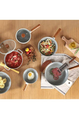 Fika Cam Kapaklı Alüminyum Döküm Sos Tenceresi 18cm Gri 1 Adet