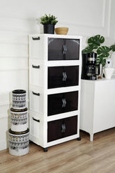 Katlanabilir Modüler Dolap 4 lü 54 cm x 31,7 cm x 127 cm