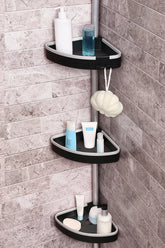 Venta Banyo Köşe Rafı Paslanmaz Aluminyum Borular - Siyah