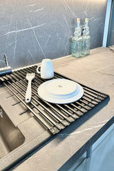 Lavabo Üstü Katlanabilen Bulaşıklık Paslanmaz Aluminyum - Siyah