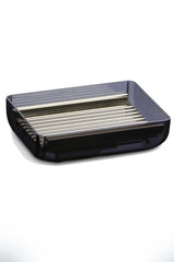 Toskana Banyo Seti / Şeffaf Siyah-Altın Çerçeve