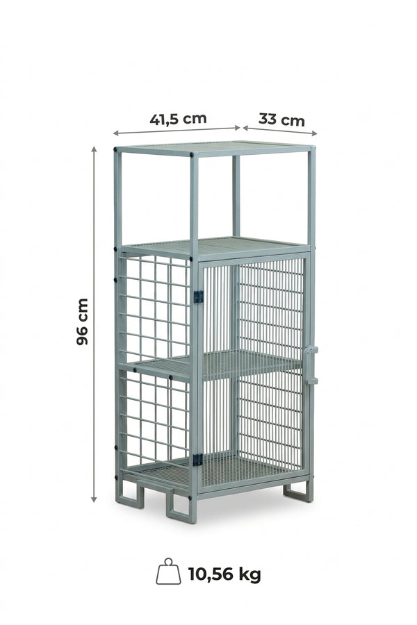 Evle 4 Raflı Kapaklı Dar Metal Dolap Banyo Mutfak Kiler Çamaşır Odası Düzenleyici 33x41,5x96 cm