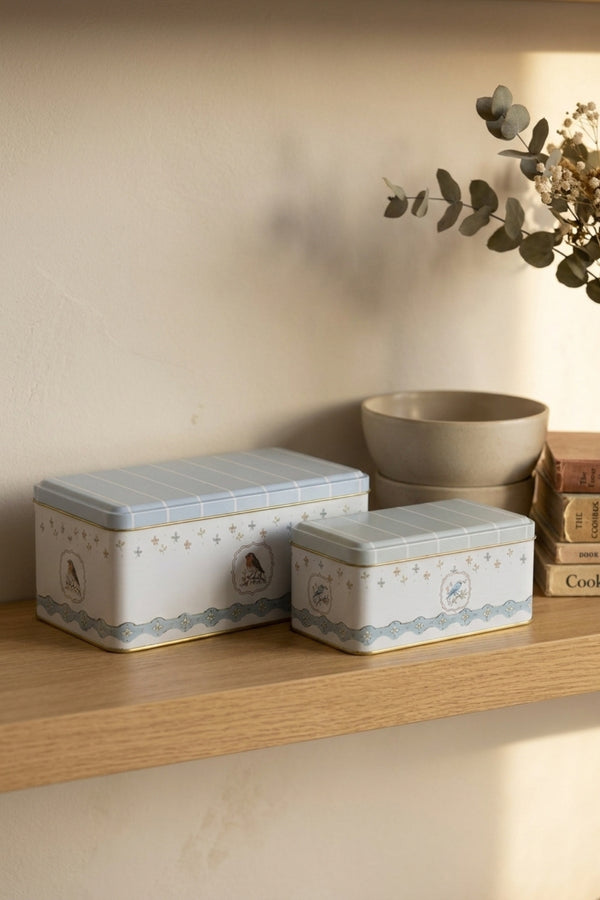 Evle Dekoratif Dikdörtgen Saklama Kutusu 2'li Set 14x24 11,4x18,8 cm / Spring Birds