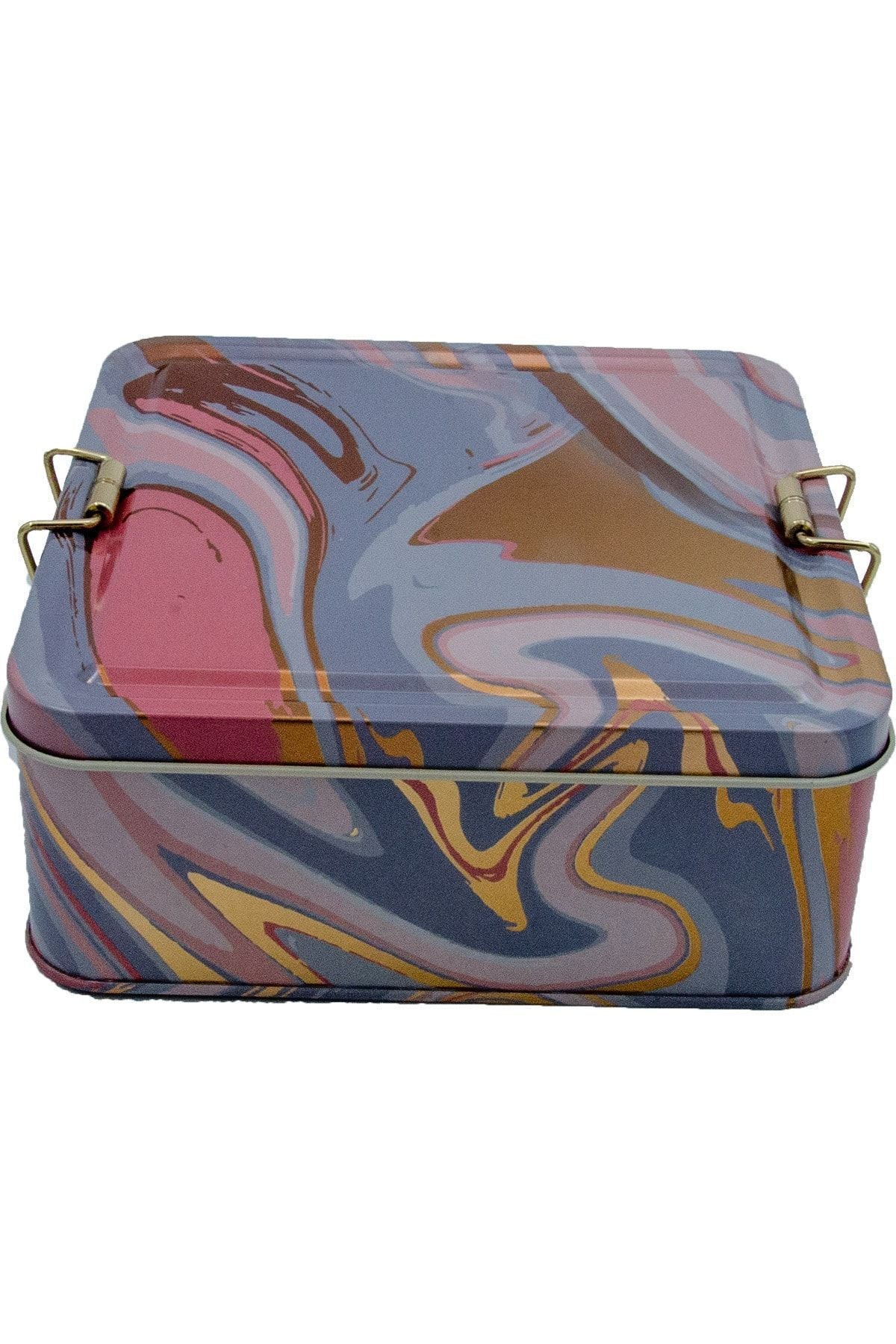 Evle Kare Kutu, 158x158x87 mm, Metal Kilitli Kapak, 1,9 lt, Flat Blue