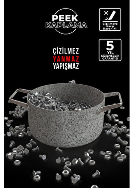 Stone-Age 26 cm Çizilmez Yanmaz Yapışmaz İndüksiyonlu Basık Tencere