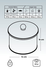Leo Desenli Yuvarlak Metal Saklama Kabı, Erzak Saklama Kabı Kutu 14 Cm X 15 Cm Er143-v4