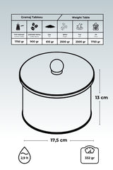 Leo Desenli Yuvarlak Metal Saklama Kabı 14 Cm, Erzak Kabı - Organizer Kutu 17,5 Cm X 13 Cm Er145-v4