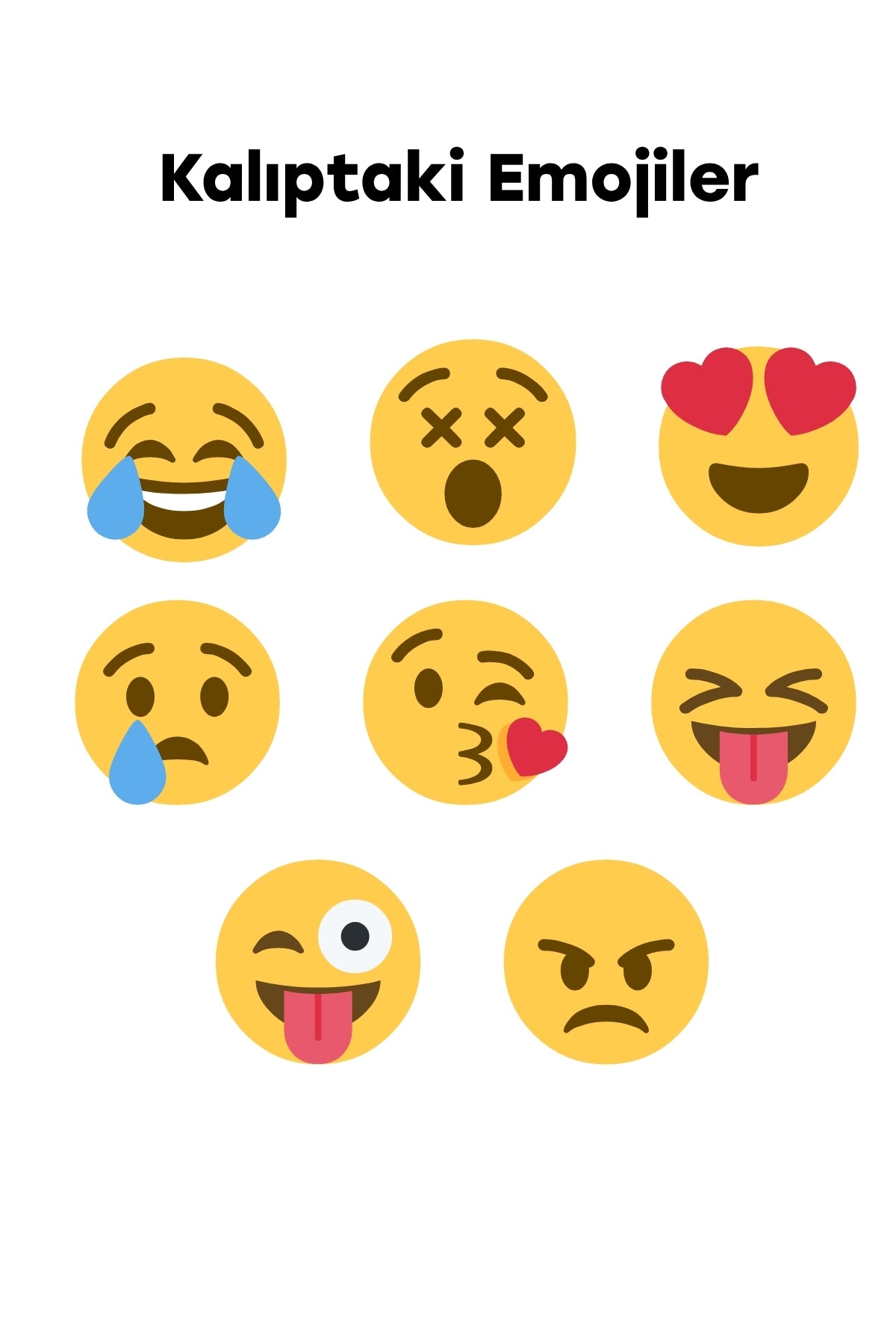 Evle 8 Gözlü Silikon Emoji Kurabiye, Çikolata, Buz Kalıbı