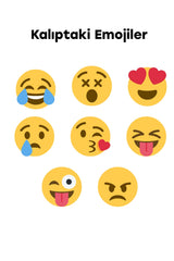 Evle 8 Gözlü Silikon Emoji Kurabiye, Çikolata, Buz Kalıbı