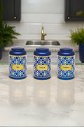 Evle Silindir Saklama Kabı Ø105 3 lü Set, Turkish Blue Set