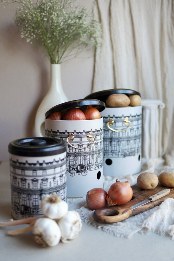 Evle Patates Soğan Sarımsak Saklama Kabı 3 lü Set, City