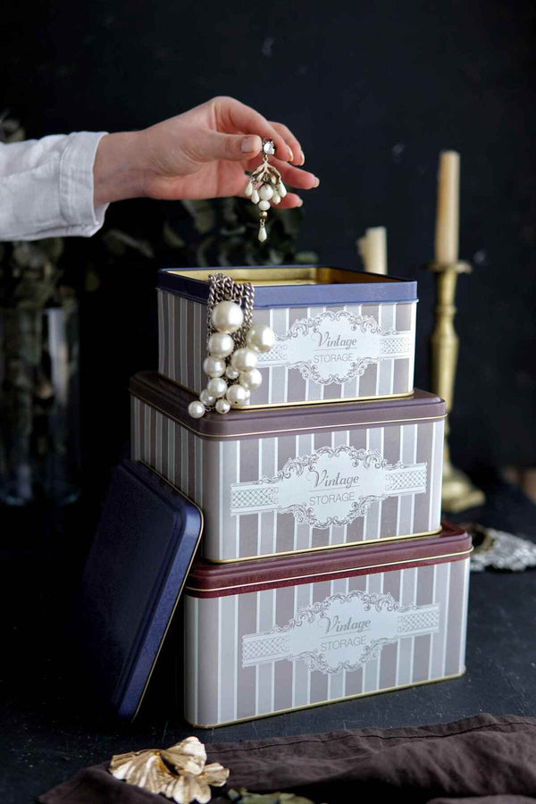 Evle Kare Saklama Kabı 3 lü Set, Elegance