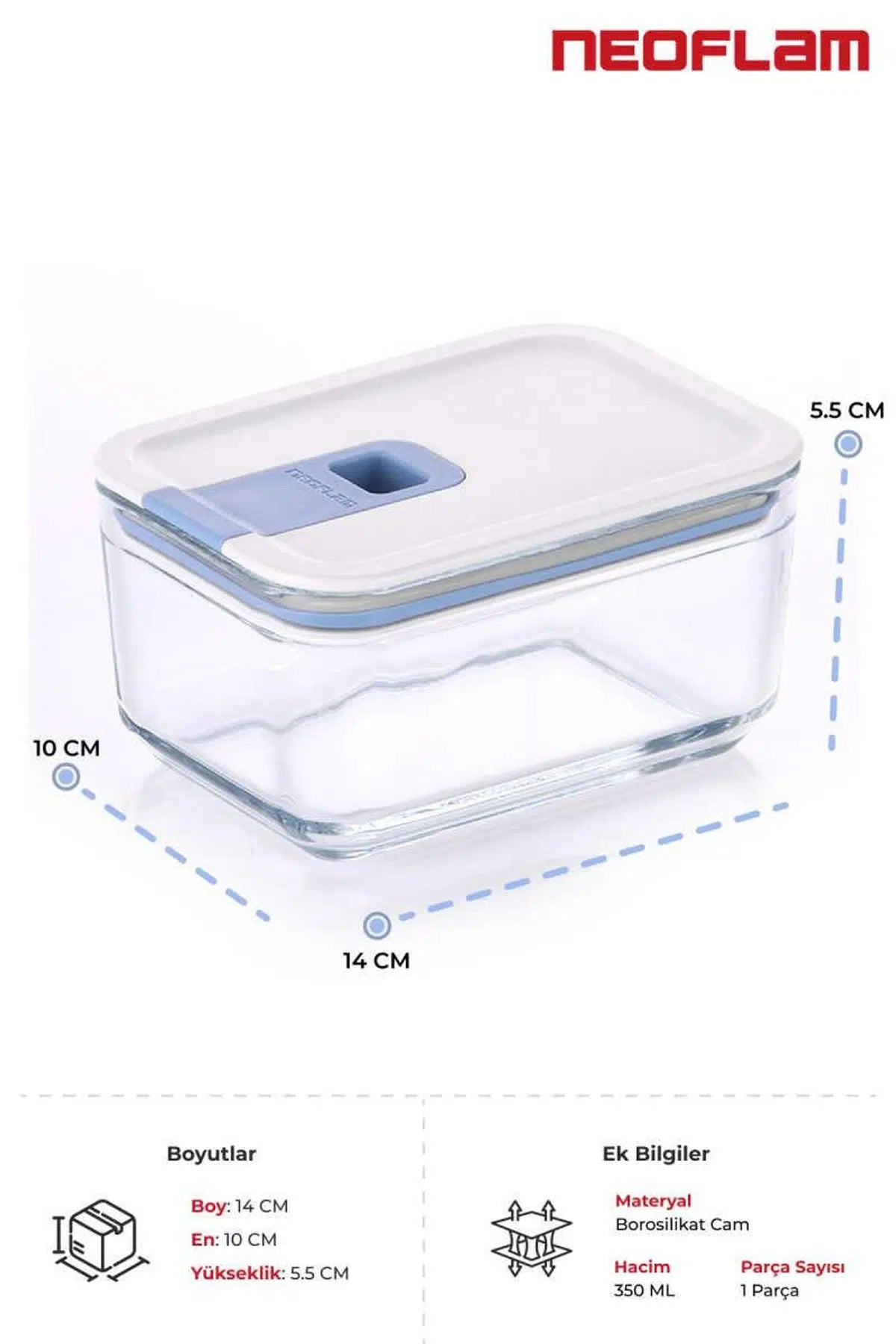 Neoflam D-NEOPSD035 Neoflam Perfect Seal Cam Saklama Kabı 350Ml