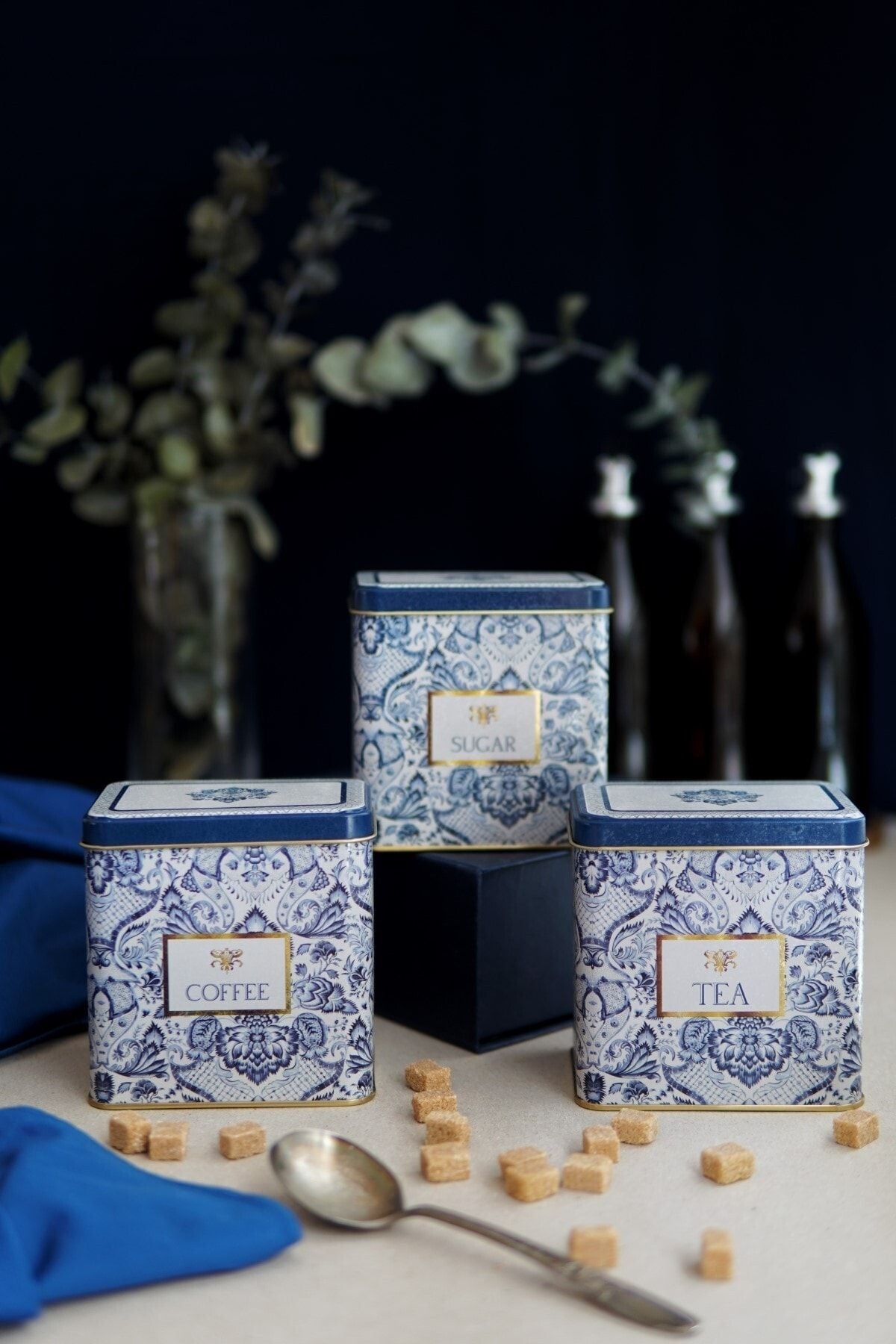 Evle Dikdörtgen Saklama Kabı 80x120 3 lü Set, Azulejos