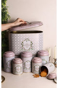 Evle Oval Ekmek Kutusu 7 li Set, Rosy