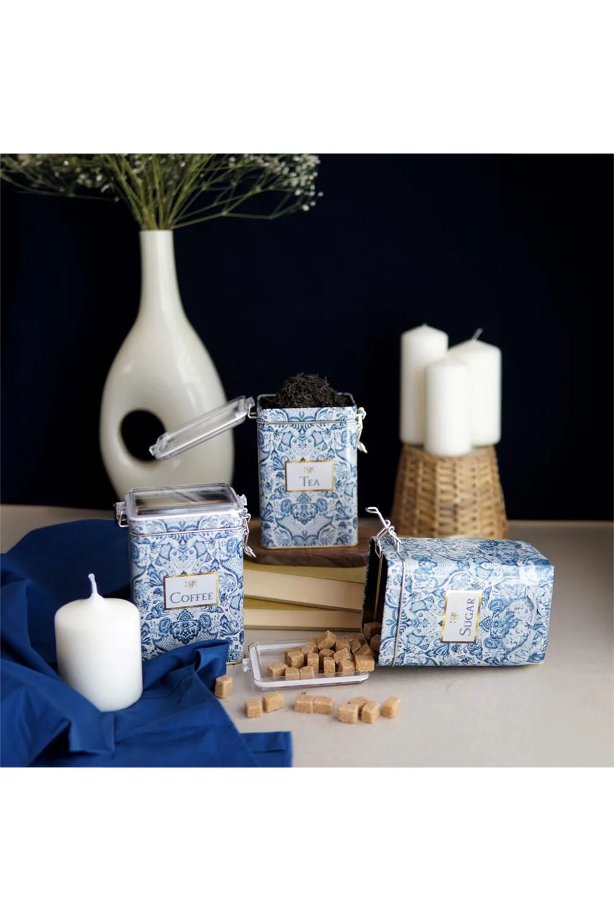 Evle Dikdörtgen Kilitli Saklama Kabı 75x100x150 3 lü Set, Azulejos TCS