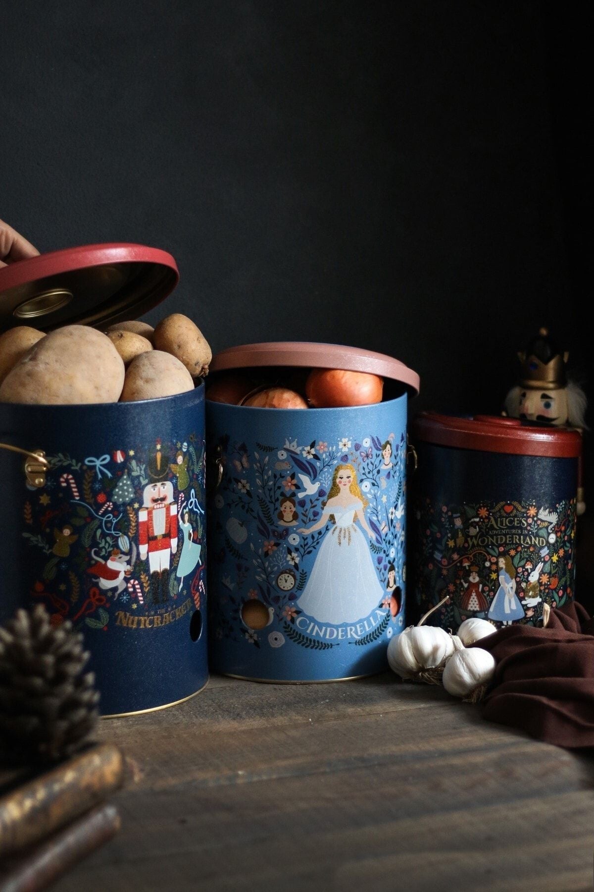 Patates Soğan Sarımsak Saklama Kabı 3 lü Set, Tales