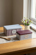 Evle Dekoratif Dikdörtgen Saklama Kutusu 2'li Set 14x24 11,4x18,8 cm / Damson