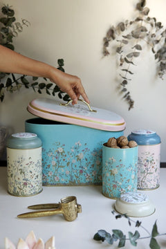 Evle Oval Ekmek Kutusu 4 lü Set, Botanica
